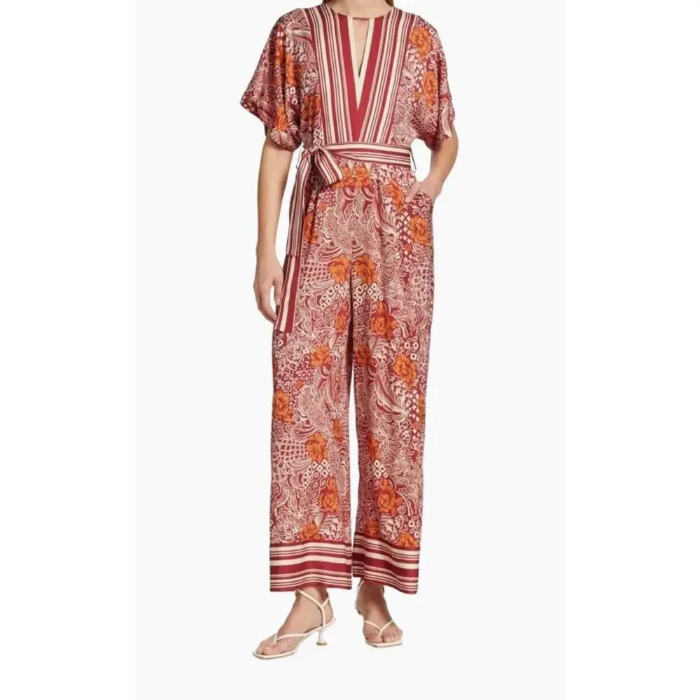 $595 Elie Tahari The Ines Silk-Blend Jumpsuit Women's Size 4 - Picture 4 of 7